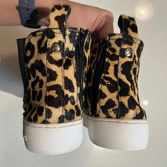 Michael Kors Keaton Bootie Natural Cheetah Pull On Ankle Sneakers Shoes Size 8.5 - Picture 7 of 10